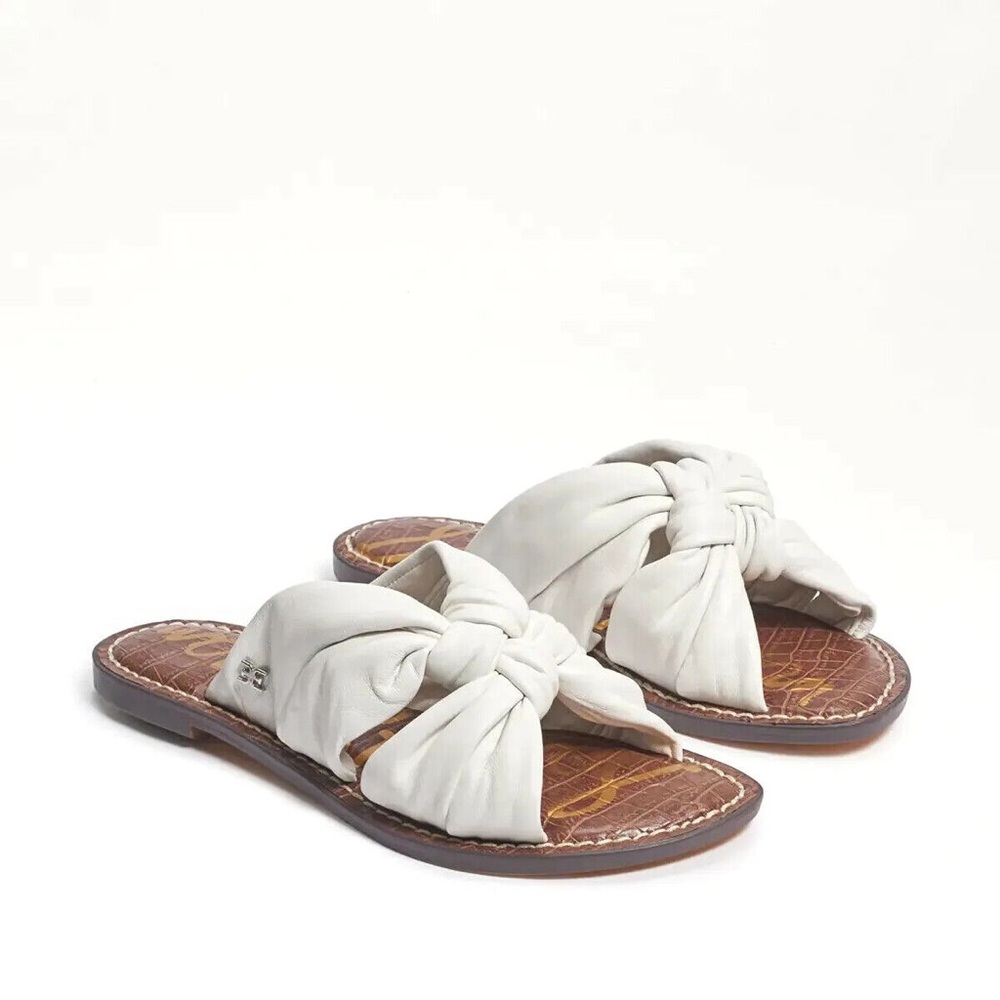 Sam Edelman Garson White Leather Knotted Slide Sandals 6.5W